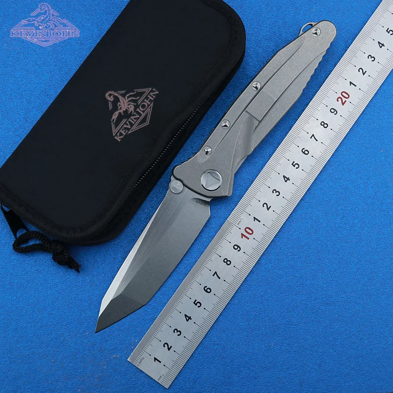 

kevin john Delta folding knife S35VN blade titanium handle camping hunting survival pocket Kitchen fruit knives