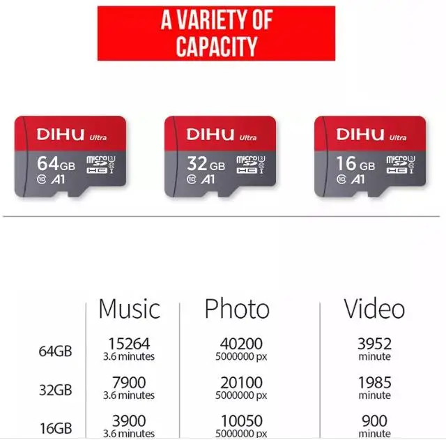 Dihe DIHU 32/64GB карта памяти, micro SD карта, tf-карта