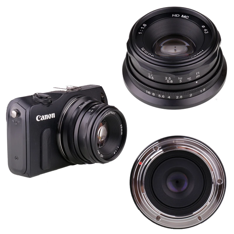 RISESPRAY мини 35 мм F1.6 объектив APS C ручной фиксированный для Canon EOS M Крепление камеры