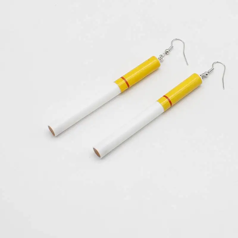 

Creative personality cute simulation cigarette pendant jewelry ladies earrings