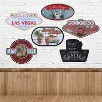 2021 new industrial decoration metal wall sign cafe furniture home bars vintage plate retro decor beer coffee corner plaque