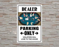 warning tin metal sign dealer parking only wall plaque caution notice road street decor 30x40cm