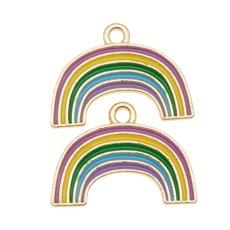 6 шт. Модные женские ювелирные изделия из радужного сплава подвески для браслета