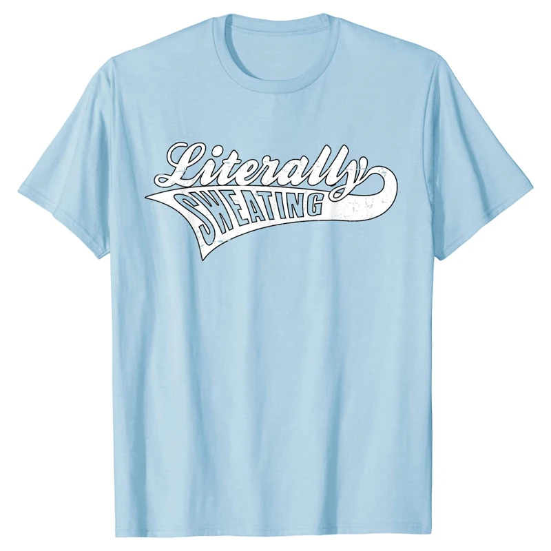 

2021 Summer Men's T-shirt Literally Sweating Letter Print Street Casual Short Sleeve Pure Cotton High Quality Oversized T-shirt