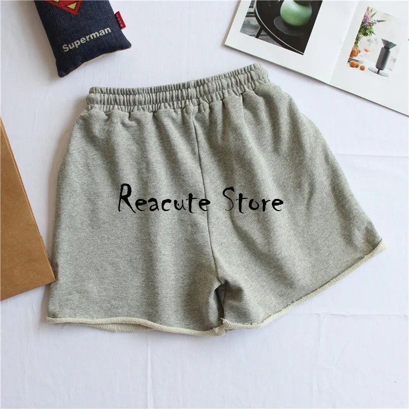 Женские хлопковые шорты с завязками летние однотонные Свободные повседневные