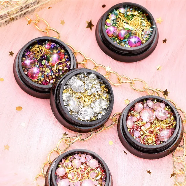 Гибридные DIY кристаллы Камни дизайн ногтей стеклянные стразы 3D украшения