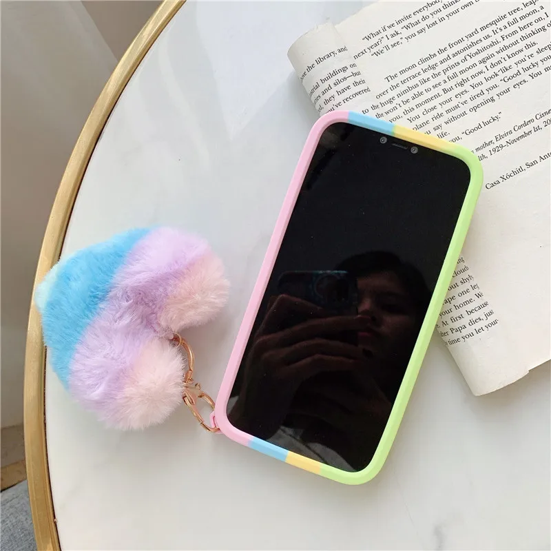 

Rainbow Relive Stress Pop Fidget Toys Silicone Phone Case For iPhone 12 11 Pro Max X Xr XsMax 7 8 Plus Push It Bubble Back Cover
