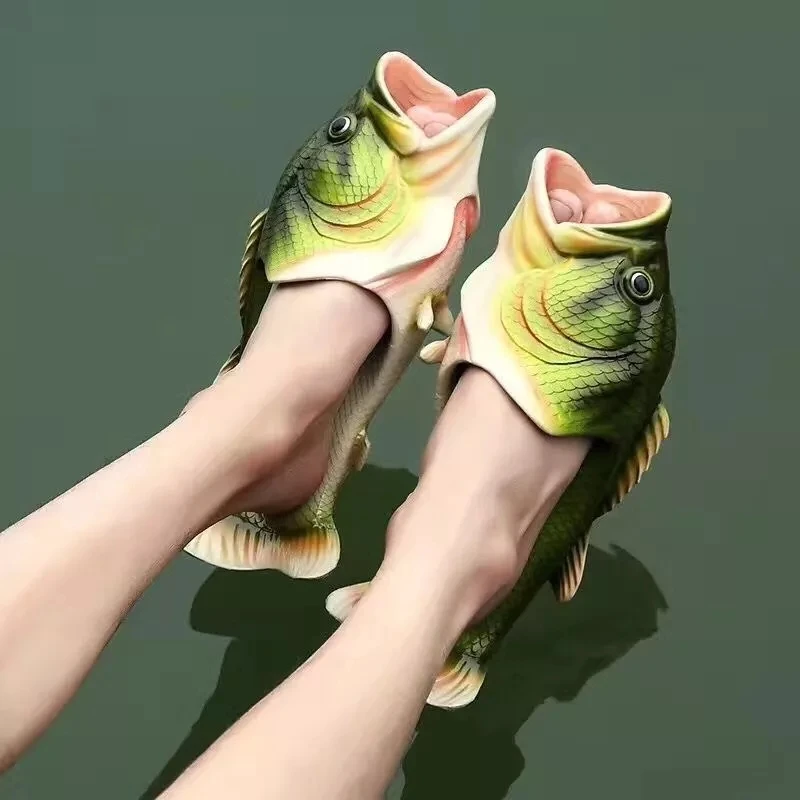 

2021 Summer Fun Outdoor Slippers Parent-Child The Same Beach Soft-Soled Fish Women's Sandals Comfortable 34-47 Sandalias Hombre