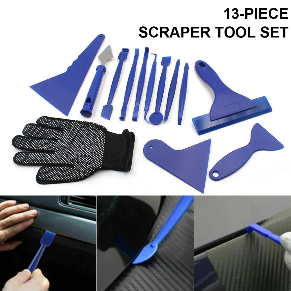 

13pcs/set Car Vinyl Wrap Tool Window Tint Film Set Film Cutter Squeezing Scraper Carbon Fiber Film Wrapping Cutter Aid Tool