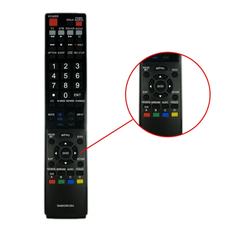 

GA840WJSA Remote Control for Sharp AQUOS LCD LED LC-52LE810 LC-52LE810UN LC-52LE820 LC-52LE820UN LC-60LE810 LC-60LE81
