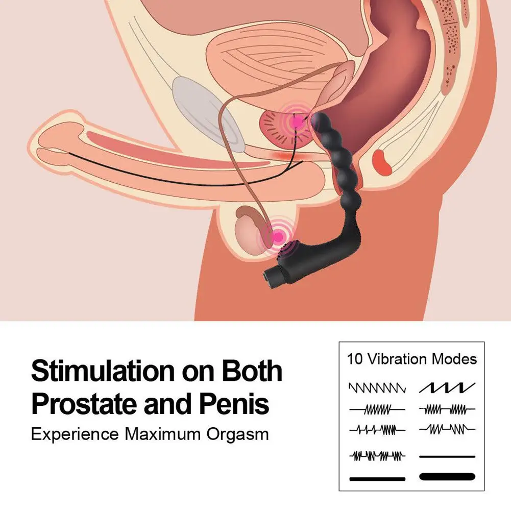 10 Вибрационный анальный штекер влагалища P-Spot массажер простаты секс-игрушка для