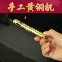 upscale brass lighter heavy trench free fire starter handmade gasoline automatic ejection windproof lighter mens gifts collect