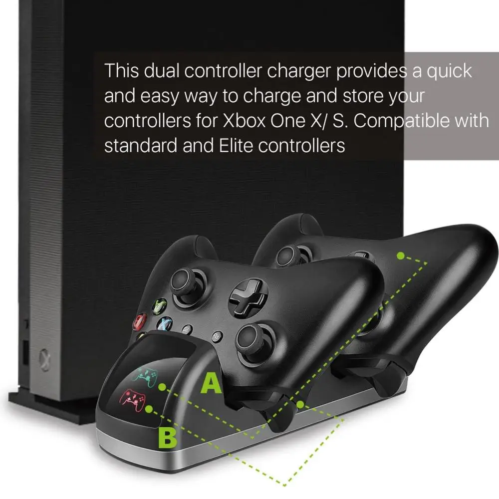 Контроллер зарядное устройство для Xbox One/One S/One X Dual геймпад зарядная станция Док с