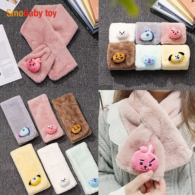 

Kpop Plush Scarf Warm Animal Kawaii Anime Winter Warm Shawl Soft Rabbit Plush Toys Animal Dog Bunny Koala Boy Girl Birthday Gift