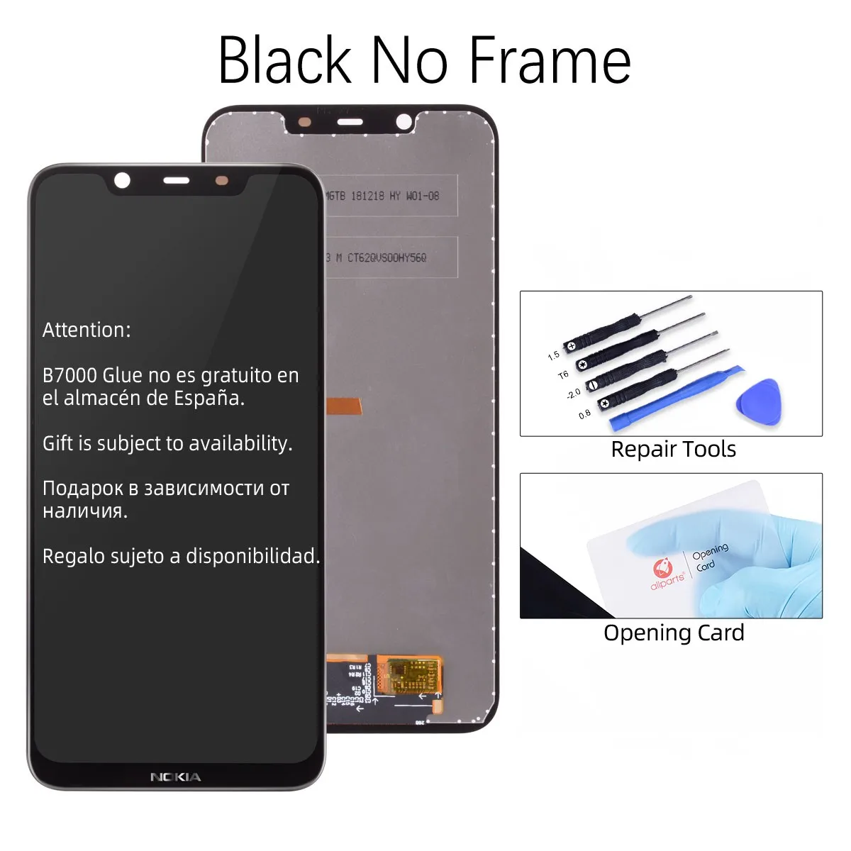 Black 6,1" Дисплей для Nokia 8,1 ЖК-дисплей сенсорный экран для Nokia X7 дисплей ЖК-дигитайзер 7,1 Plus TA-1131 - Цвет: Black