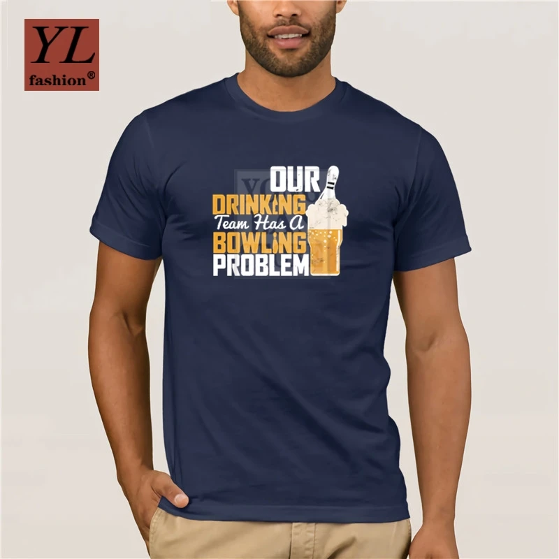 Футболки для мальчиков и девочек наши DRINKING TEAM имеет Боулинг проблему Футболка