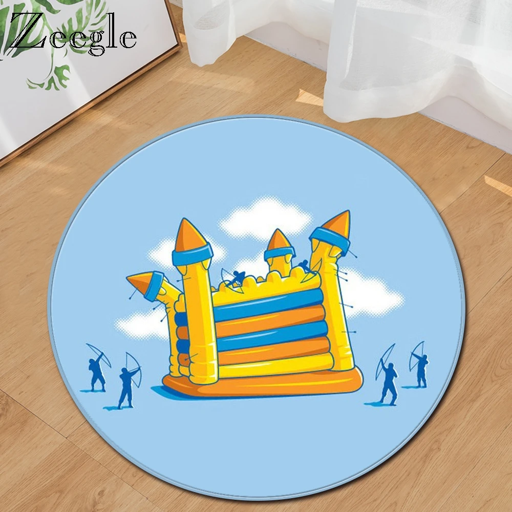 Zeegle мультфильм круглый ковер Гостиная мягкий коврик Настольный коврик современные ковры украшения дома коврик для детской комнаты, Детский ковер
