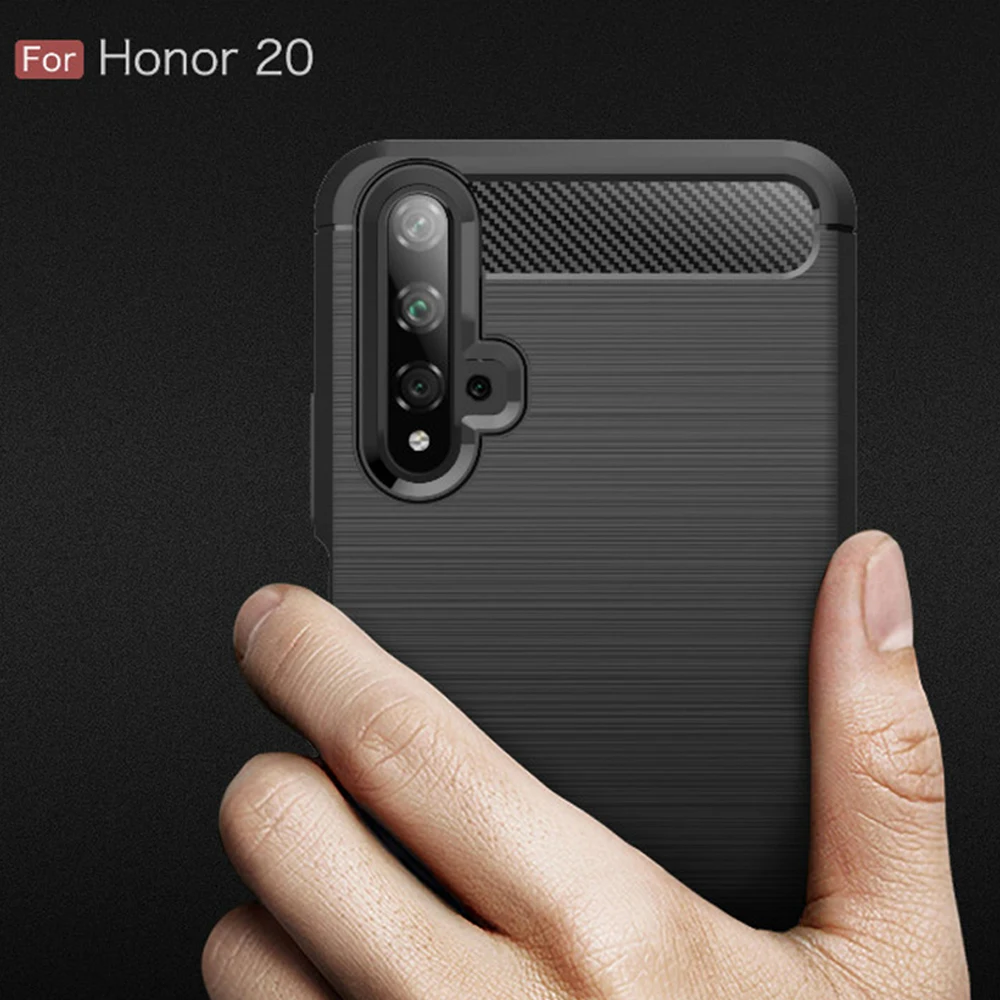 Чехол из углеродного волокна для Honor 20 Pro Nova 5i 9X 8S 8X прочный защитный чехол Huawei P30 Lite