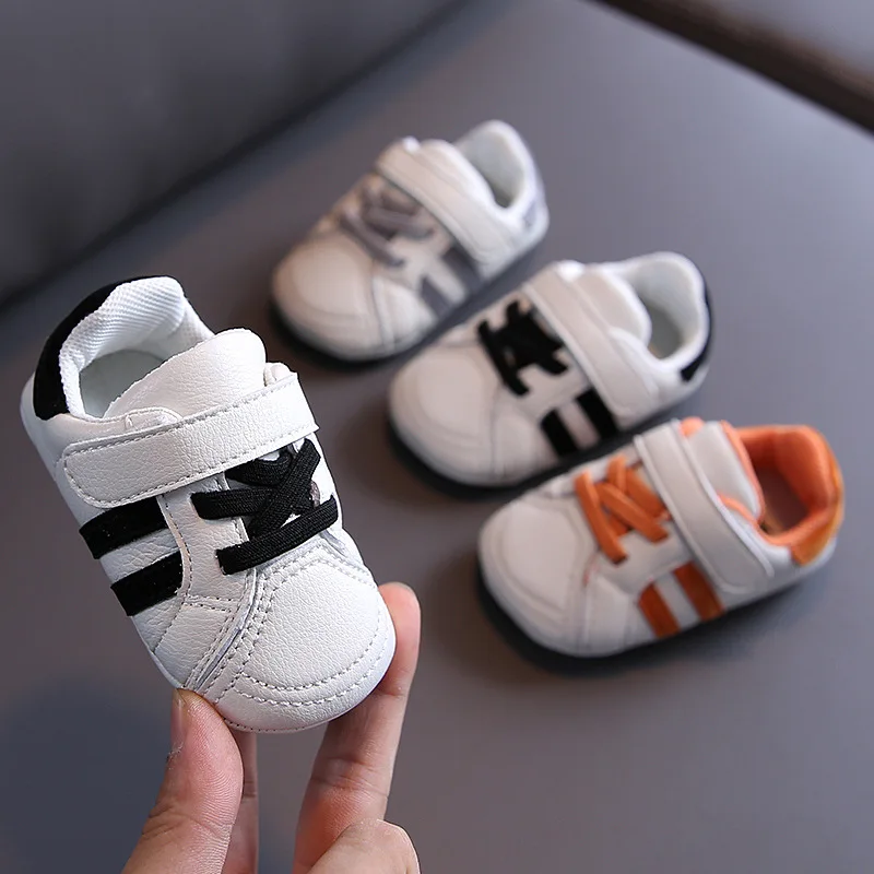 

2020 Spring Autumn Children's Casual Board Shoes Unisex Baby Soft Sole First Walkers 0-2 Years Old Toddler Sneakers Pu Leather