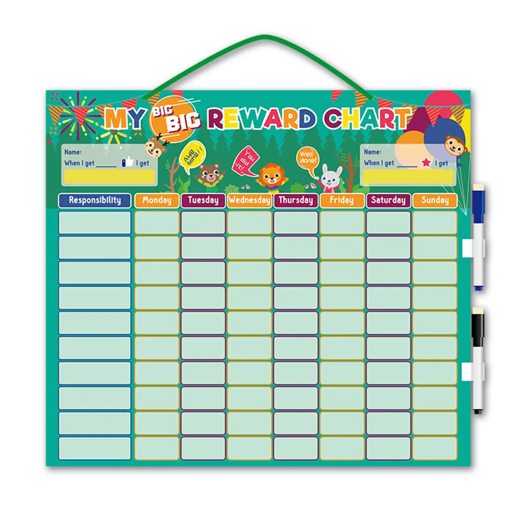 

Magnetic Rewards Chart Weekly Planner Behavior Responsibility Chore Wall Hanging Home