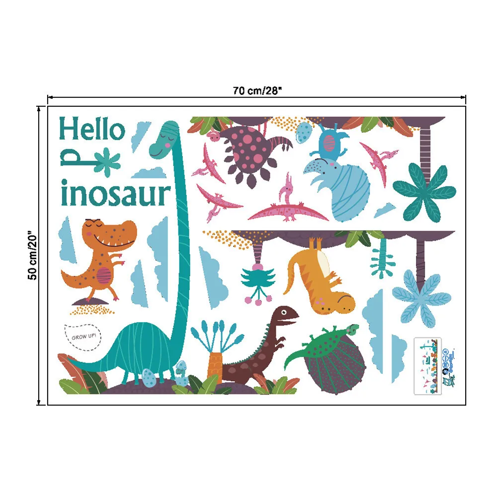 Мультяшный Hello Dinosaur Baby Decor Decal Nursling спальня милые животные наклейки на стену
