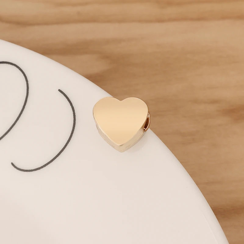 

50 Pieces Gold Tone Heart Spacer Beads Charms for DIY Bracelet Jewellery Making Accessories 7x6mm