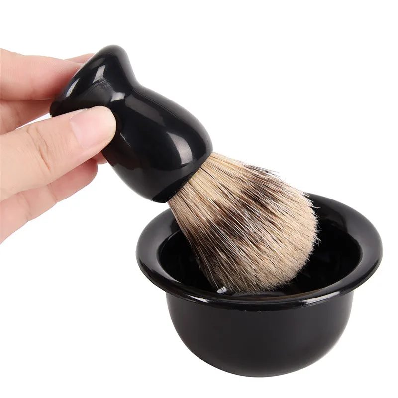 

Soft 3 In 1 Shaving Soap Bowl Brush Set Nylon Shaving Brush With Acrylic Stand Holder And Shaving Soap Bowl/Mug