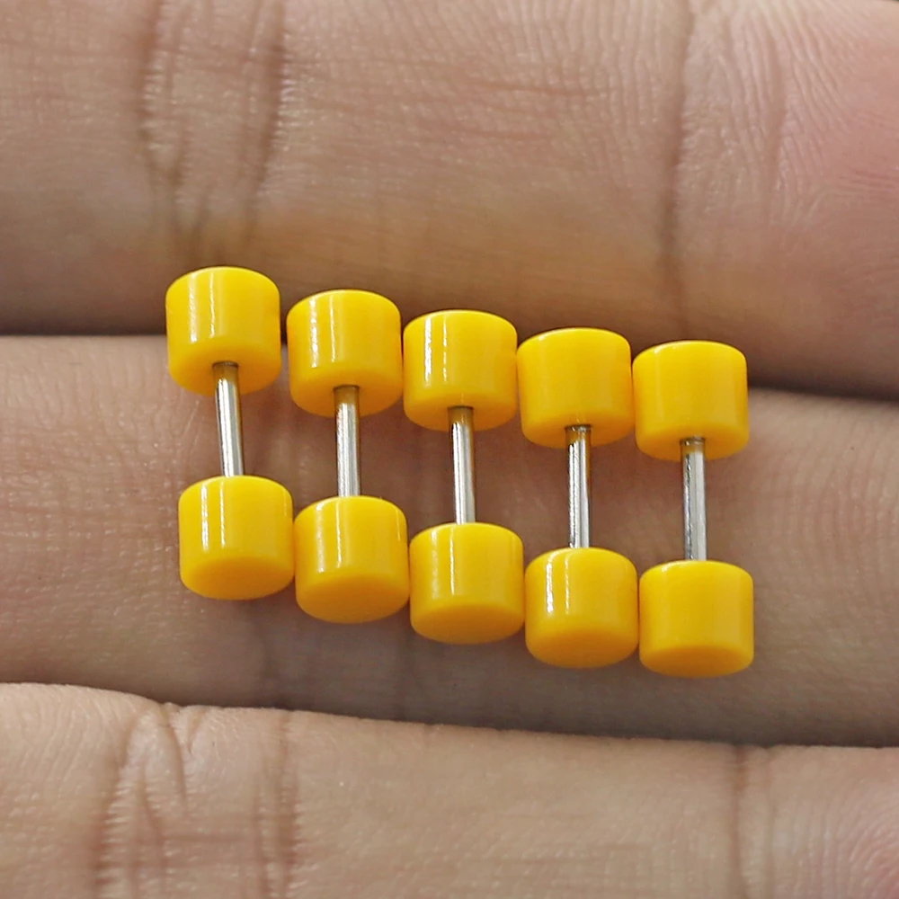 5 шт./компл. желтая круглая акриловая шпилька для ушей расширители растяжки
