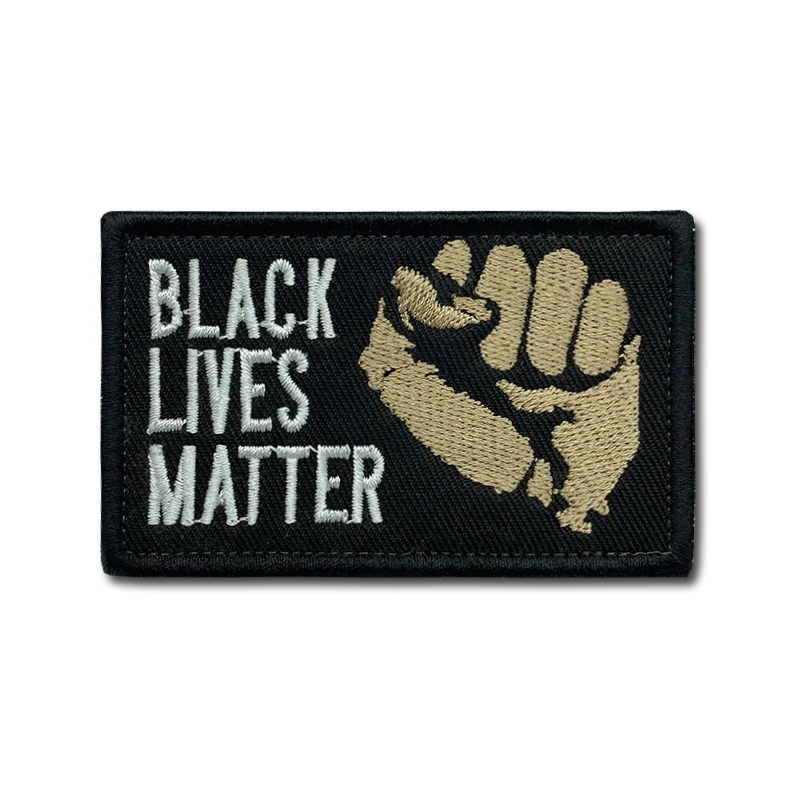 BLACK LIVES MATTER Patches high quality Embroidered Military Tactics Badge Hook Loop Armband 3D Stick on Jacket Backpack