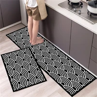 blackwhite stripes kitchen carpet home decoration bedroom bathroom doormat welcome washable non slip kitchen carpet long rug