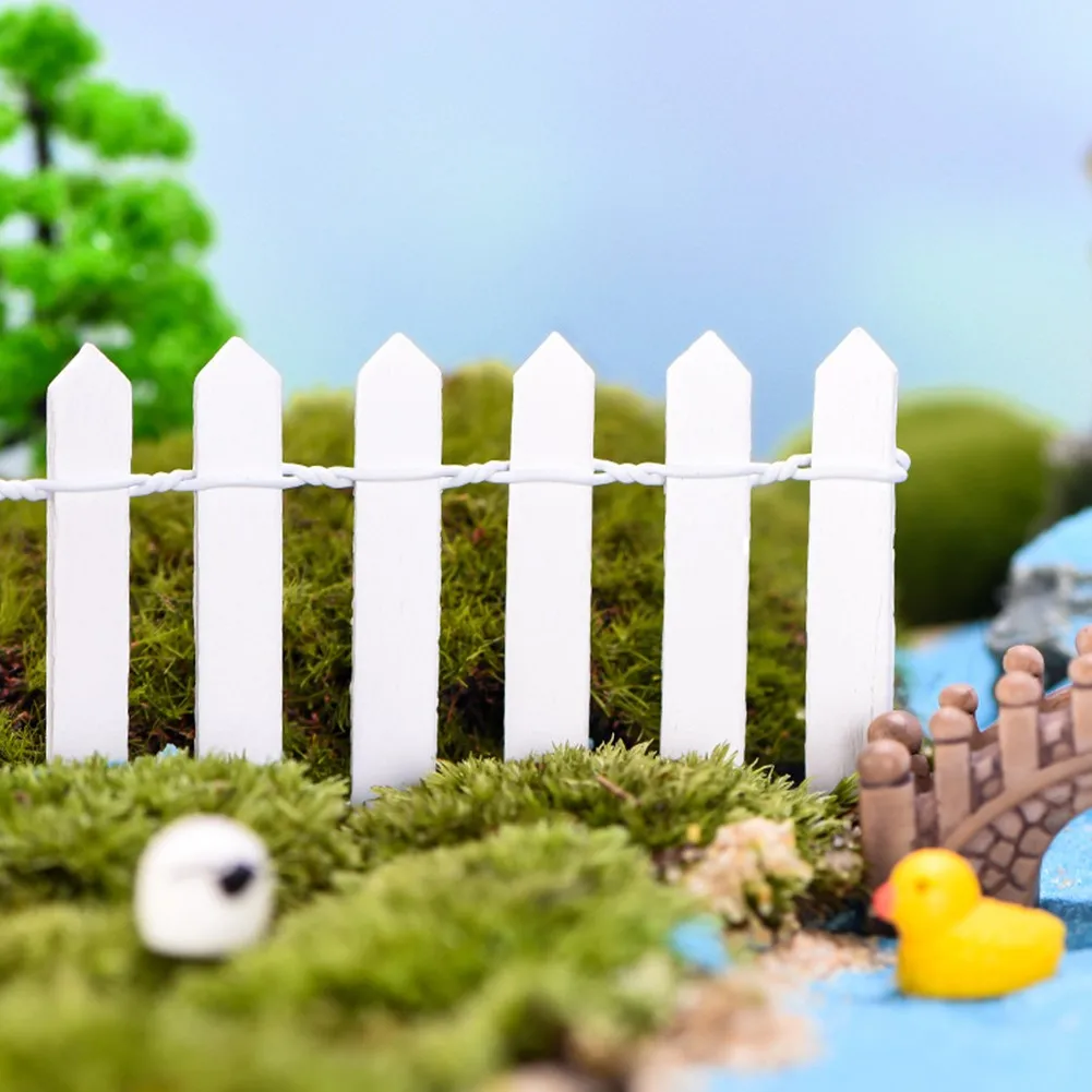 

90cmx5cm Mini Small Fence Barrier Wooden Craft Fence DIY Garden Kit Plant Flower Potted Landscape Decor Miniature Fence