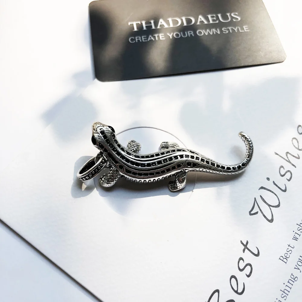 Подвеска Salamander Pave, Новая мода модное сердце 925 стерлингового серебра ювелирные изделия Томас Rebel аксессуары подарок для Ts мужчины женщины