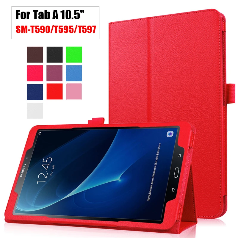 Тонкий чехол из искусственной кожи для Samsung galaxy Tab A 10 5 дюйма 2018 дюйма|Чехлы