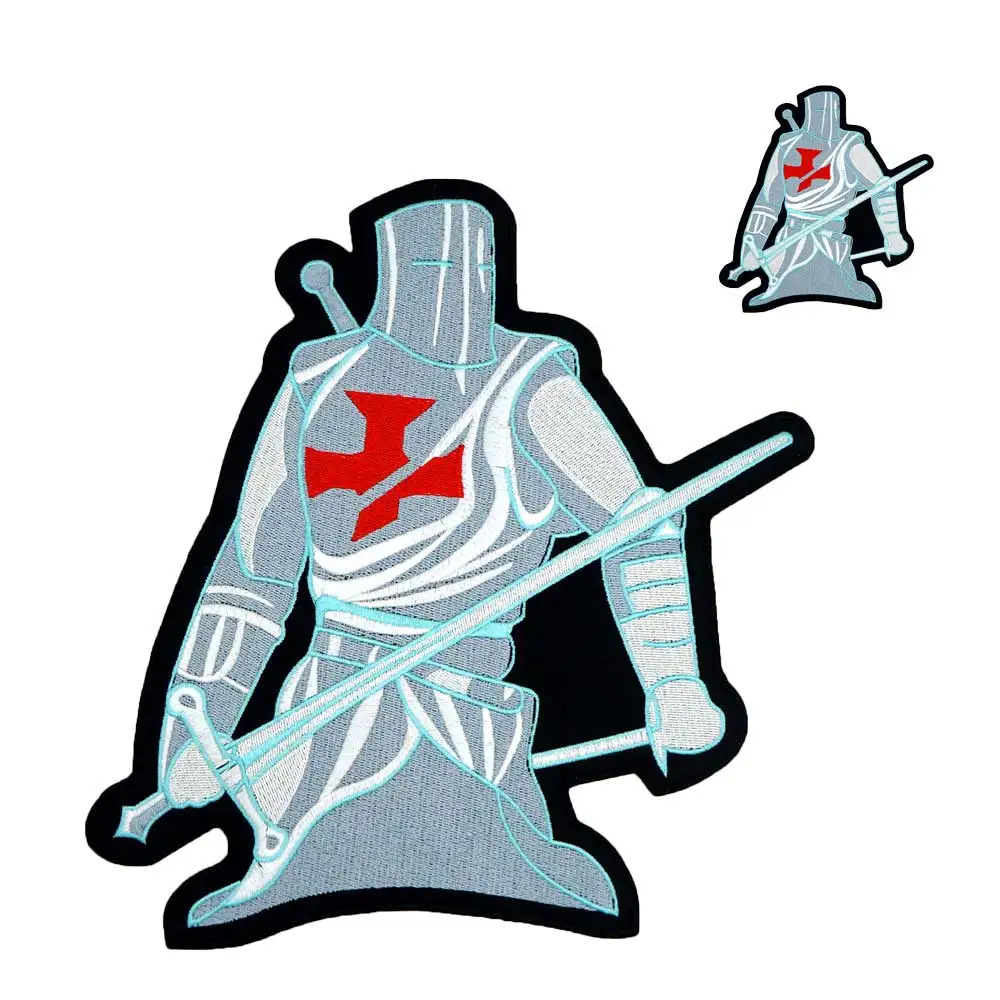 

Большая вышитая подложка крест-солдат панк байкерские нашивки одежда наклейки аксессуары для одежды значок