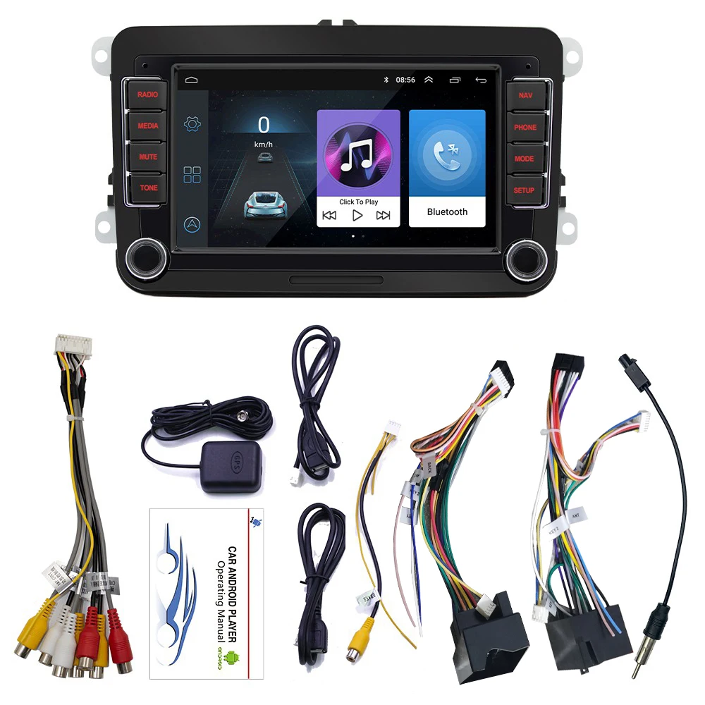$69.02 Car Radio Stereo 2Din Android 10.1 Car Multimedia Player For VW/Passat/Touran/Caddy /Jetta /Polo/Seat GPS Radio WiFi AUX-in