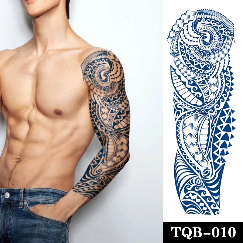 

Large Arm Juice Lasting Ink 10-15day Tattoo Totem Waterproof Temporary Tatto Sticker Sun God Body Art Full Fake Tatoo Women Men