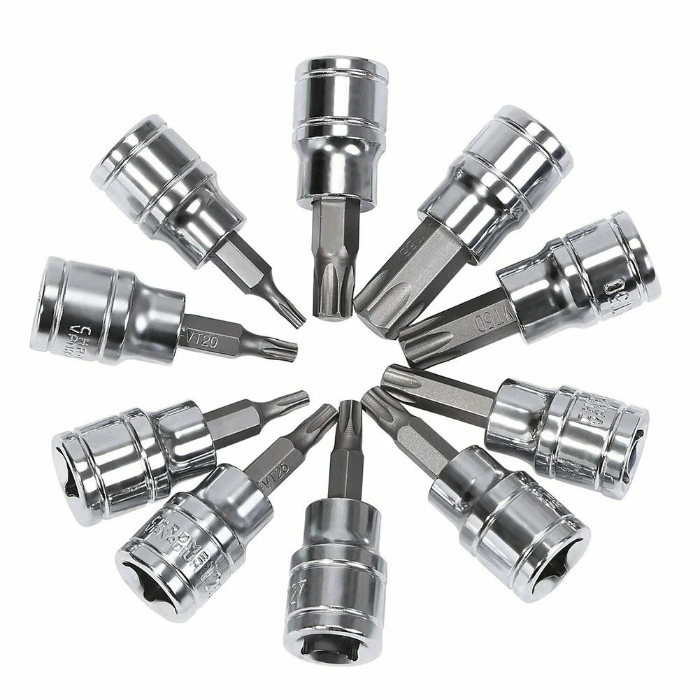 T10- T55 Torx Star Bit Socket Set 3/8 &quotDrive Sockets гаечные ключи Набор бит для автомобилей