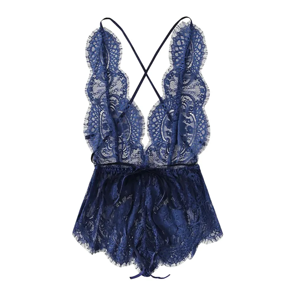 YOUYEDIAN женский цельный пижамный комплект сексуальное кружевное белье с глубоким