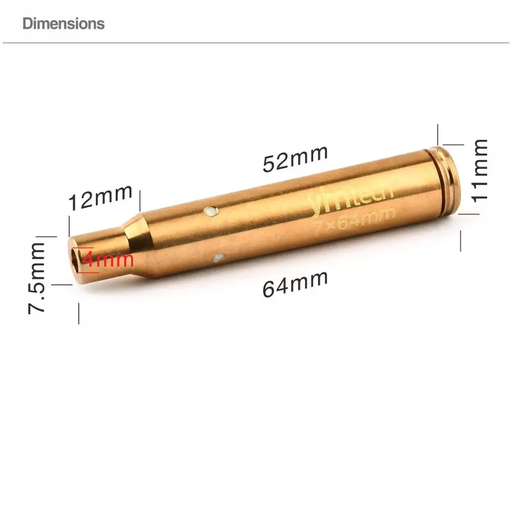 Boresight 7x64 мм Калибр Тактический Red Dot лазерный Диаметр Sighter лазерный прицел лазерный картридж винтовка коллиматор