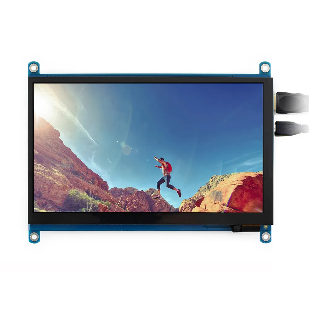 Горячие Новые 7 дюймов HDMI ЖК-дисплей(H) емкостный Сенсорный экран с закаленное Стекло крышка 1024x600 ips поддерживает мини-ПК работать в качестве монитора