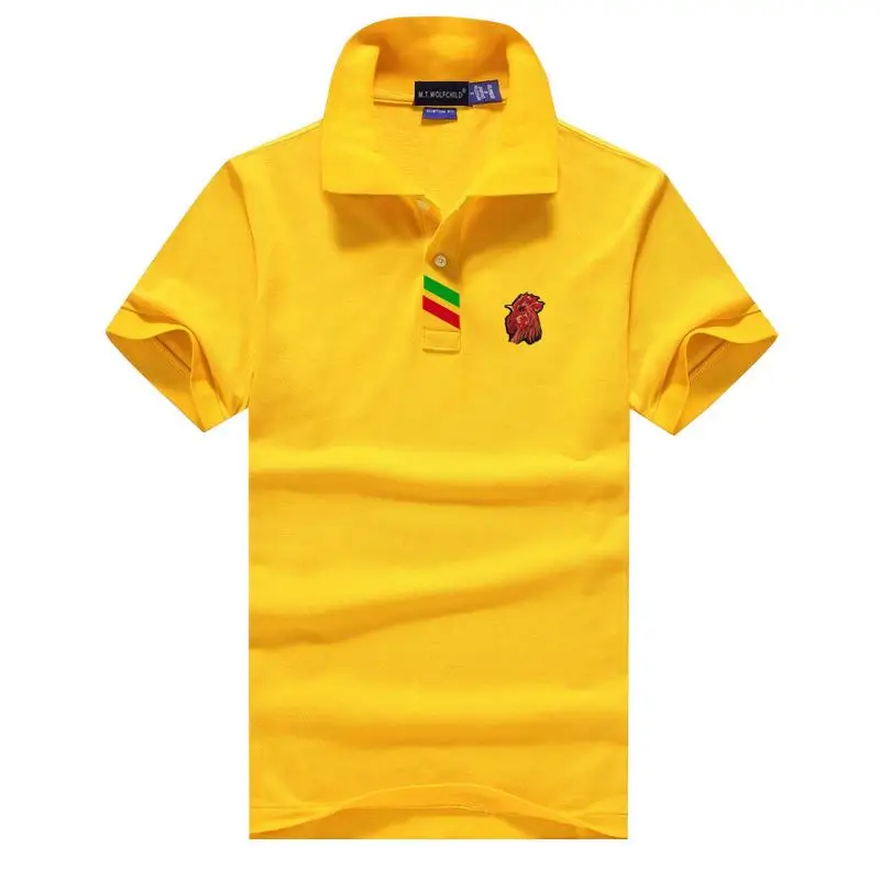 Топ качество 2020 летние мужские рубашки поло с коротким рукавом вышивка 100% хлопок