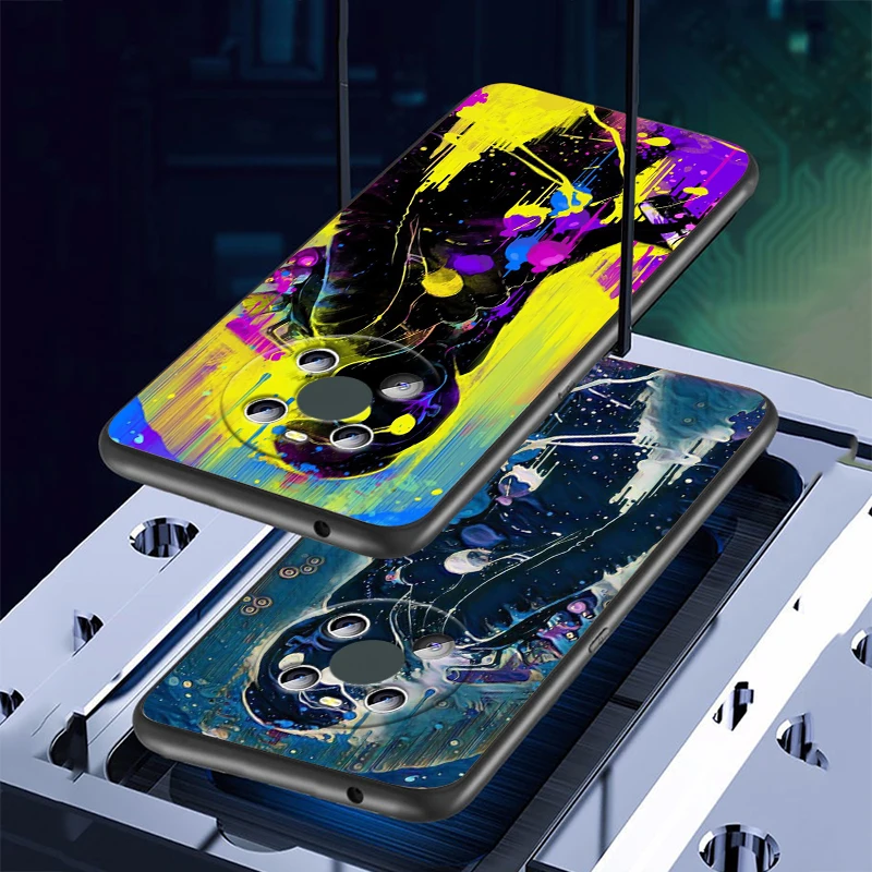 Крутая противогаз смайлик для Huawei Mate 40 30 10 20 X 5G RS Lite P Smart Pro Plus 2018 2019 2020 Z S черный