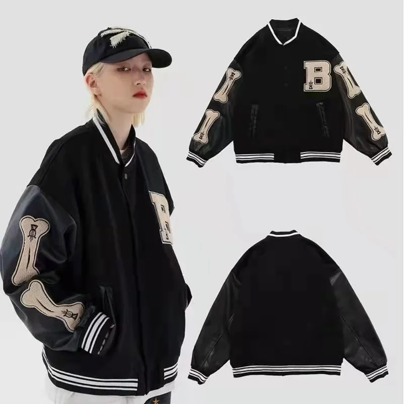 

High Quality Basebal Jackets Women Loose High Street Casual Coat Female High Quality Stitching Streetwear Ladies Cool Tops