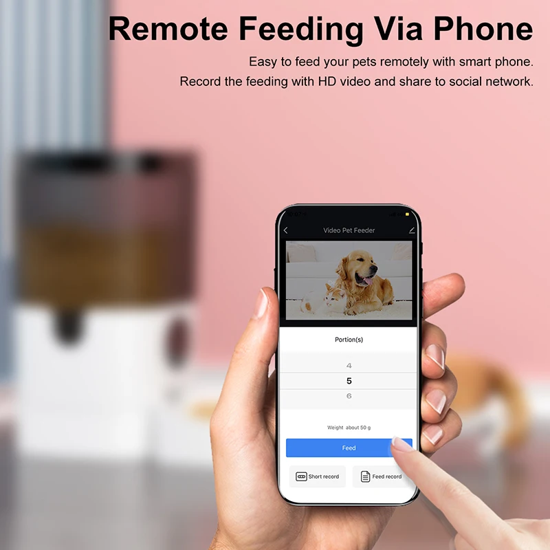 9L/6L/4L Pet Automatic Feeder Smart Cat Dog Food Dispenser Remote Control Voice Recorder APP Timer Rechargable WiFi Version | Дом и сад