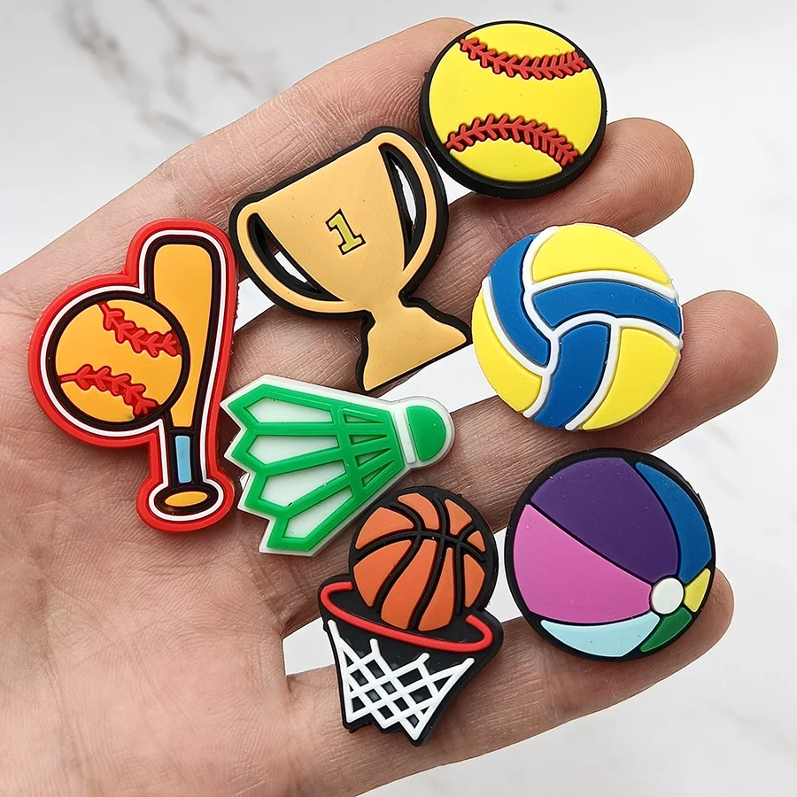 

Sports Competition PVC Shoe Buckle Accessories Funny DIY Football Baseball Basketball Shoe Decoration Jibz For Croc Charms