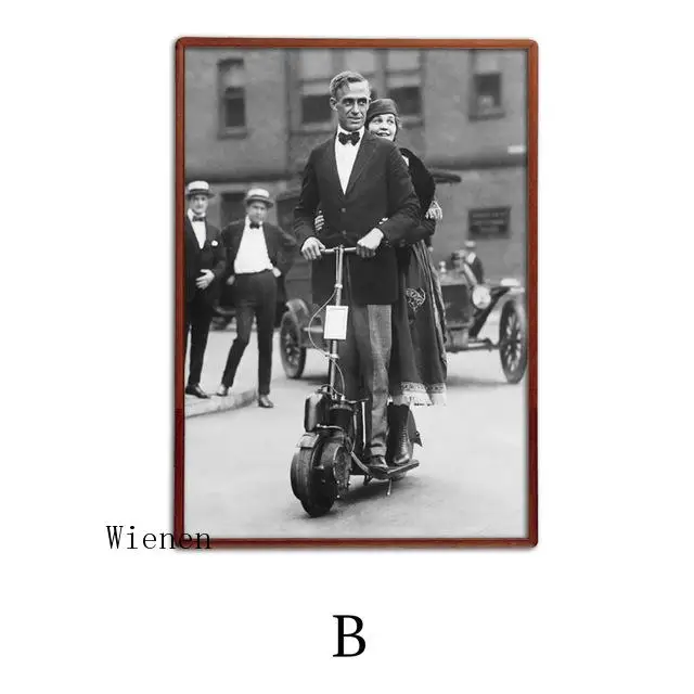 

Black and White Fashion Scooter Wall Art Canvas Painting Nordic Posters and Prints Vintage Decor Picture for Living Room