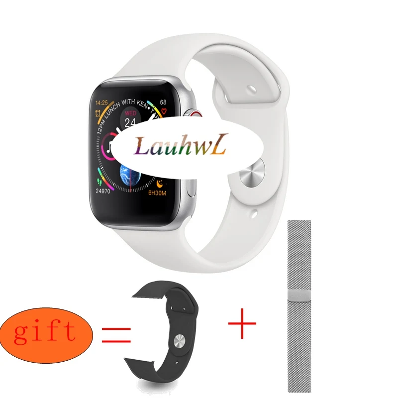 silver a two strap Bluetooth Вызов Смарт Браслет для проверки сердечного ритма 9 1:1 SmartWatch 44 мм с gps ДЛЯ Apple iOS Android сердечного ритма ЭКГ-шагомер IWO 8 iwo 8 plus - Цвет: silver a two strap