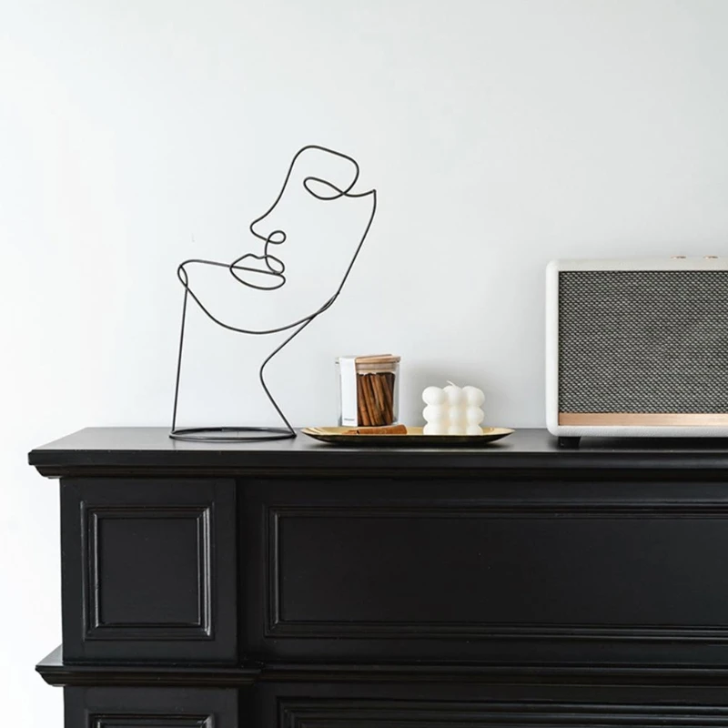 

Retro Abstract Face Art Ornament Creative Geometric Desktop Crafts Home Desk