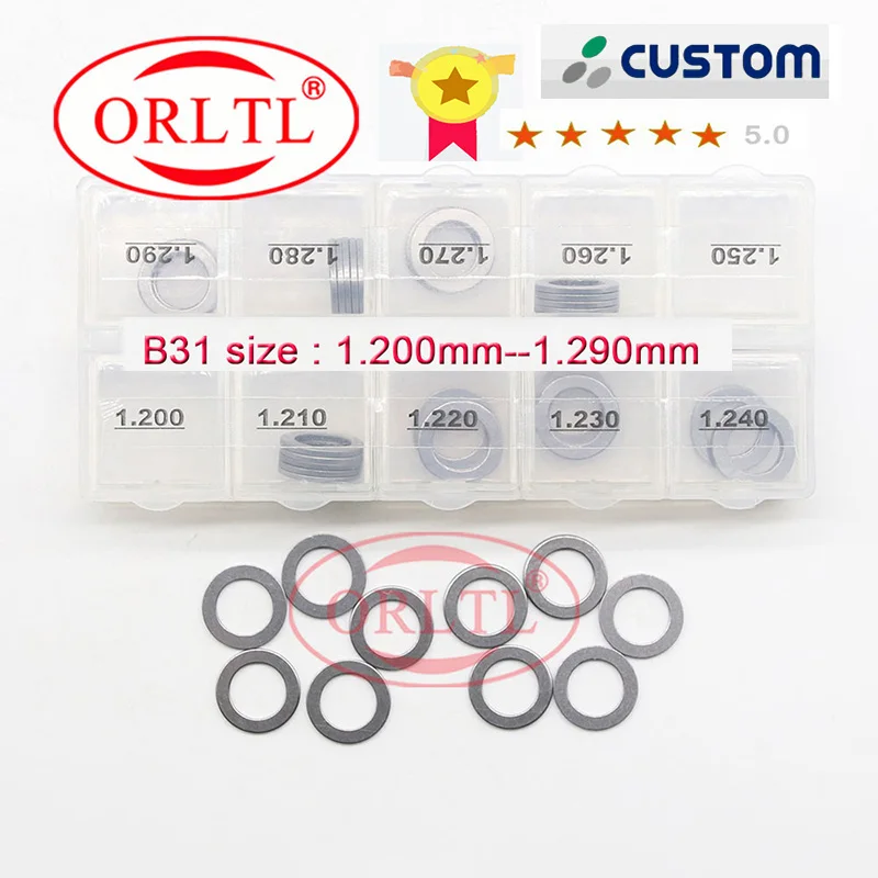 

50 шт. в коробке, дизельный B11 B12 B13 B14 инжектор с общей топливной магистралью, регулируемые прокладки B16 B31 B48, шайба B22 B25 B26 B40 B41 для BOSCH