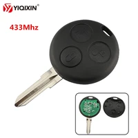 yiqixin 3 button remote car key for mercedes benz smart fortwo 450 forfour 451 city roadster coupe cabrio 433mhz blade with chip